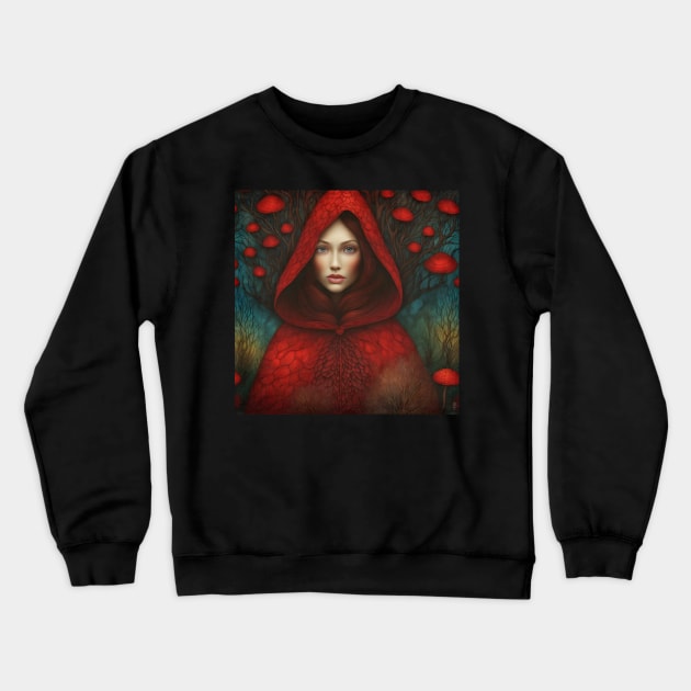 Mary Magdalene Red Riding Hood Crewneck Sweatshirt by PurplePeacock